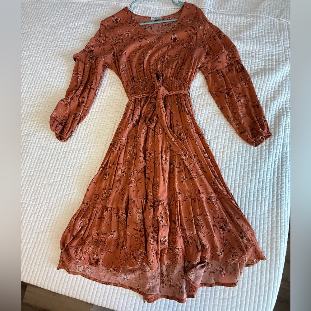 Wild Moss Floral Rust Dress